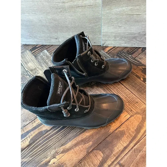 Sherry Duck Boots Women’s 6m Black Neutral Fall Winter Rain Waterproof Rubber - Picture 9 of 12